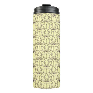 Bouteilles Isothermes Motif floral crème