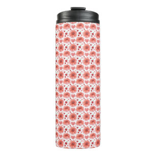 Bouteilles Isothermes Motif floral de fleurs de cerisier avec des cœurs