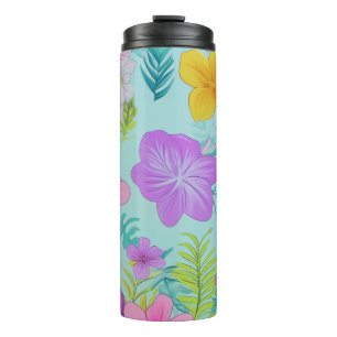 Bouteilles Isothermes Motif floral d'été tropical - Hibiscus vif
