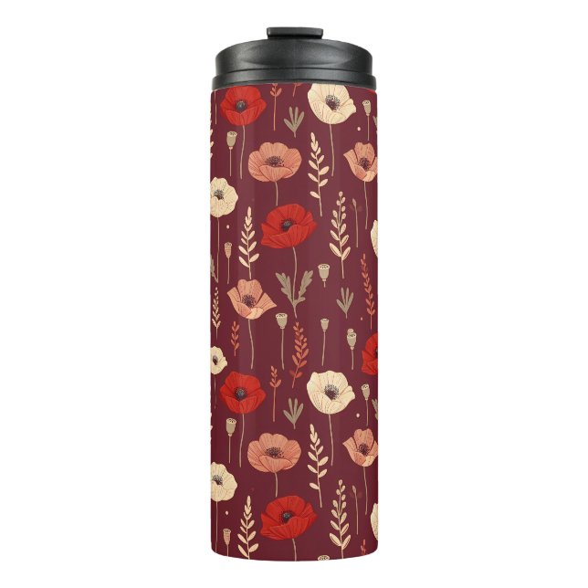 Bouteilles Isothermes Motif floral du pavot (Devant)