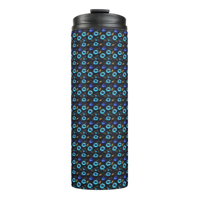 Bouteilles Isothermes Motif floral fleurs bleues (Devant)