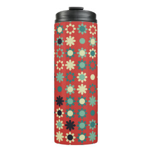 Bouteilles Isothermes Motif floral incolore avec éléments colorés, vi