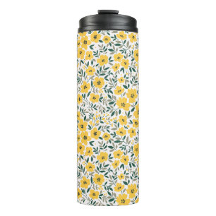 Bouteilles Isothermes Motif floral incomparable, Petites fleurs jaunes. 
