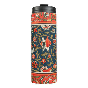 Bouteilles Isothermes Motif floral indo-persan bohème vintage rouge
