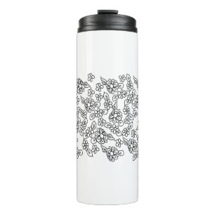 Bouteilles Isothermes Motif floral noir et blanc