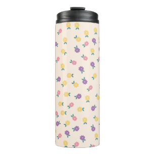 Bouteilles Isothermes Motif floral pastel – Jaune, rose et violet mignon