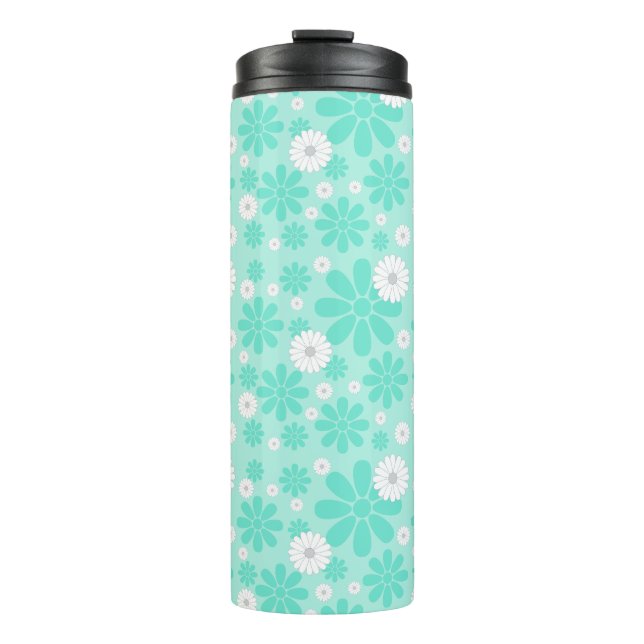 Bouteilles Isothermes Motif Floral Pastel MINT (Devant)