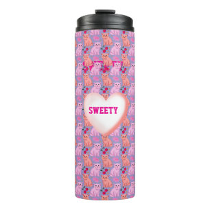 Bouteilles Isothermes Motif Floral Personnalisé de Cerisier de Chat Mign