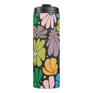 Bouteilles Isothermes Motif floral sans couture avec gros fleurs stylisé