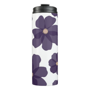 Bouteilles Isothermes Motif floral sans soudure avec cos violet dessiné