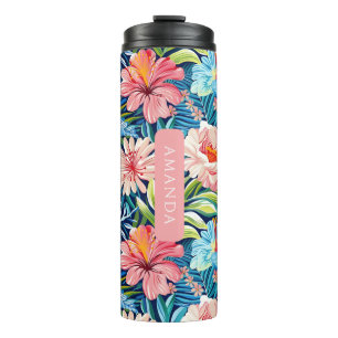Bouteilles Isothermes Motif floral tropical botanique de fleurs d'été