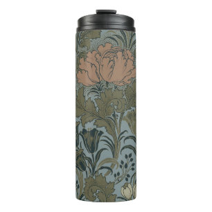 Bouteilles Isothermes Motif floral victorien antique terre cuite sauge