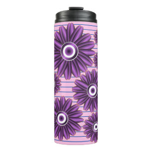 Bouteilles Isothermes Motif floral violet Design de fleurs abstrait mode