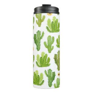 Bouteilles Isothermes Motif fluide cactus aquarelle