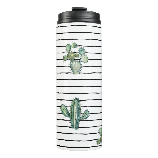 Bouteilles Isothermes Motif fluide cactus aquarelle (Devant)