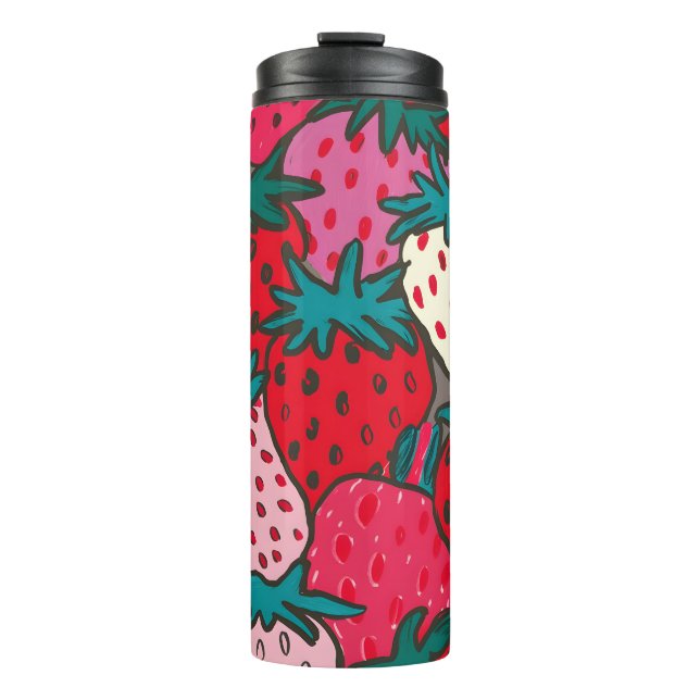 Bouteilles Isothermes Motif Fraise (Devant)