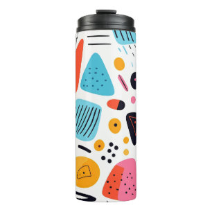 Bouteilles Isothermes Motif géométrique coloré et ludique de style Memph