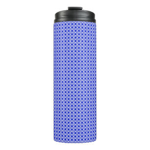 Bouteilles Isothermes Motif géométrique diamant bleu et blanc moderne