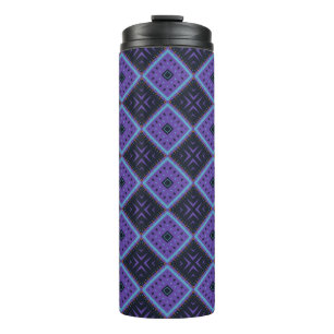 Bouteilles Isothermes Motif géométrique diamanté violet et bleu vif