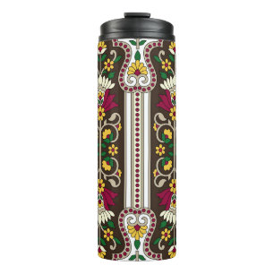 Bouteilles Isothermes Motif géométrique Moghul Paisley sur fond blanc