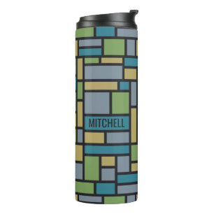 Bouteilles Isothermes Motif géométrique monogramme personnalisé tumbler