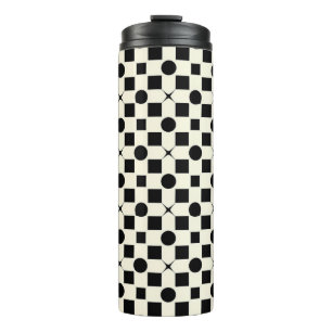 Bouteilles Isothermes Motif géométrique noir et blanc avec cercles