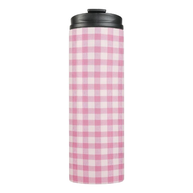 Bouteilles Isothermes Motif Gingham Rose Bébé (Devant)