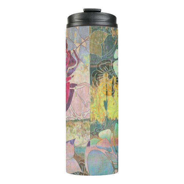Bouteilles Isothermes Motif grunge floral d'art (Devant)