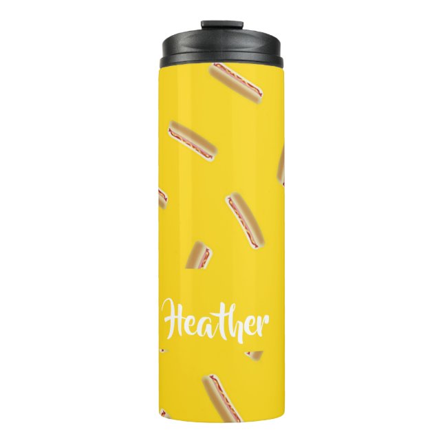 Bouteilles Isothermes Motif hot dog sur jaune (Devant)