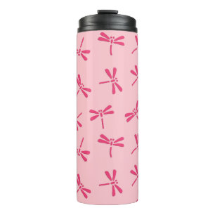 Bouteilles Isothermes Motif japonais de libellules, Coral clair rose