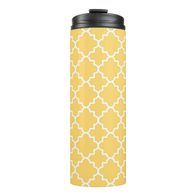 Bouteilles Isothermes Motif jaune de Quatrefoil (Devant)