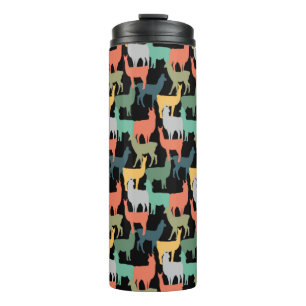 Bouteilles Isothermes Motif lama de style rétro vintage alépaga rose