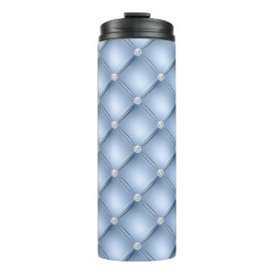 Bouteilles Isothermes Motif Luxueux Diamant Bleu Clair Tufté