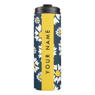 Bouteilles Isothermes Motif Marguerite, Marguerites Blanches, Votre Nom