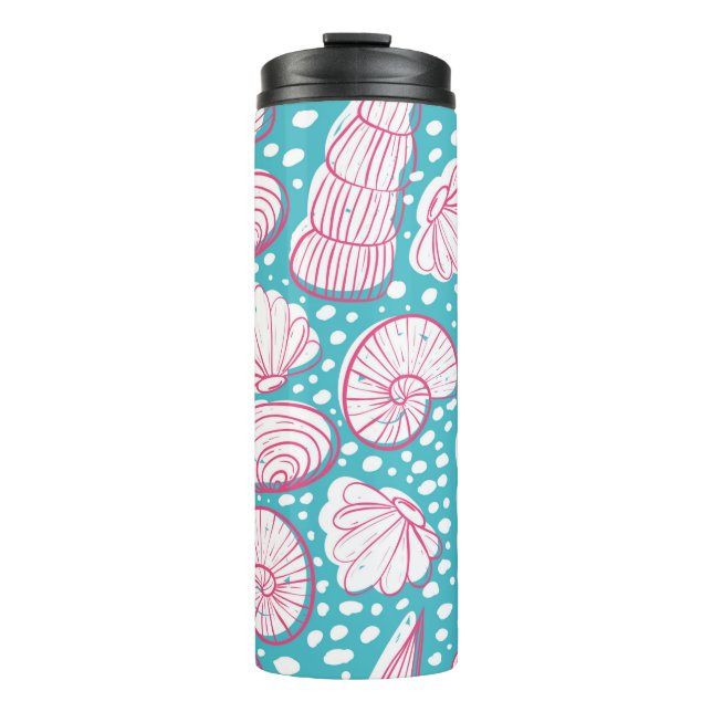 Bouteilles Isothermes Motif marin sans joint avec différents coquillages (Devant)