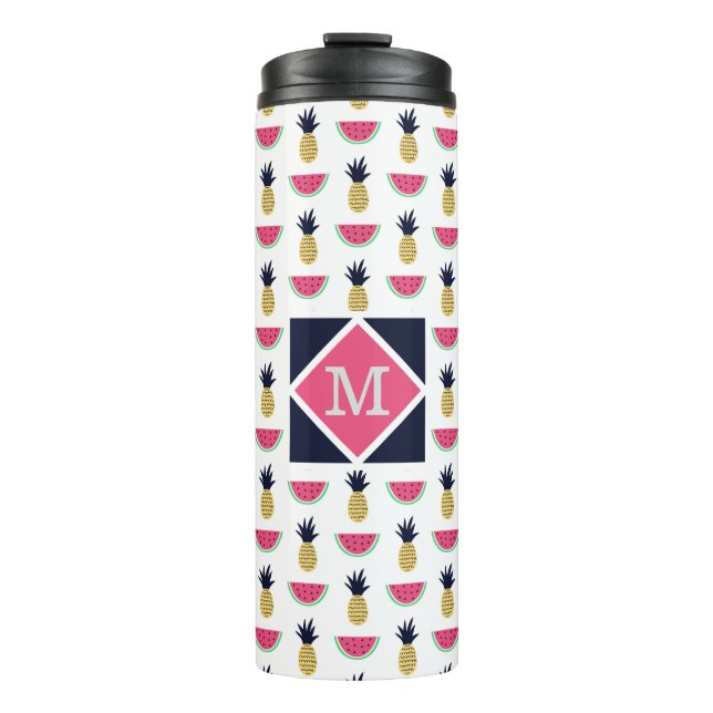 Bouteilles Isothermes Motif mignon de griffonnage d'ananas et de (Devant)