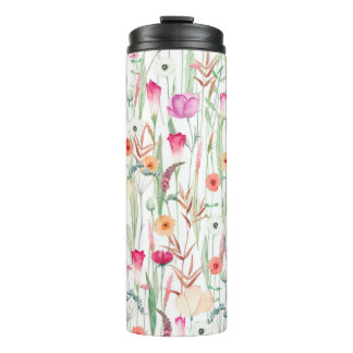 Bouteilles Isothermes Motif mignon sans soudure avec différentes fleurs 