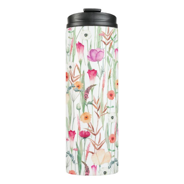 Bouteilles Isothermes Motif mignon sans soudure avec différentes fleurs  (Devant)