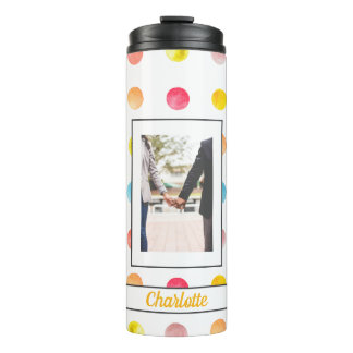 Bouteilles Isothermes Motif moderne Rainbow Spotty Photo personnalisée