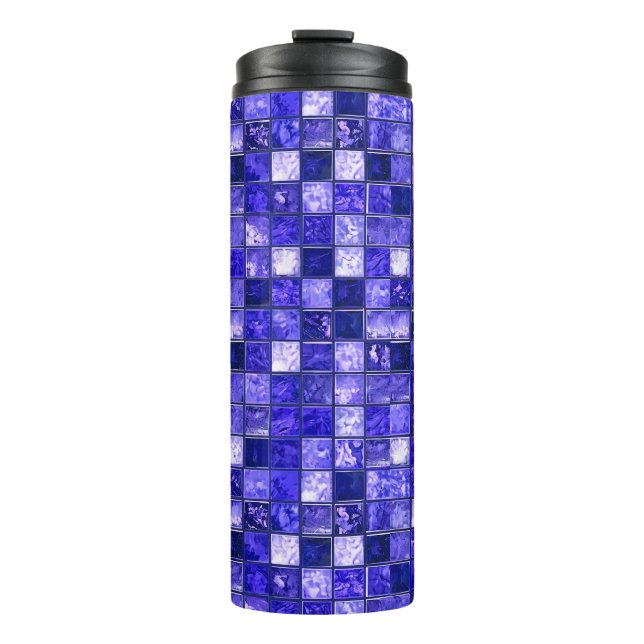 Bouteilles Isothermes Motif mosaïque bleu (Devant)