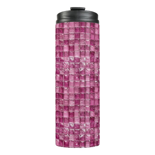 Bouteilles Isothermes Motif mosaïque rose (Devant)