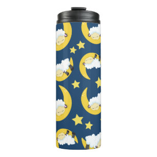 Bouteilles Isothermes Motif mouton, Mouton couché, Lune, Étoiles