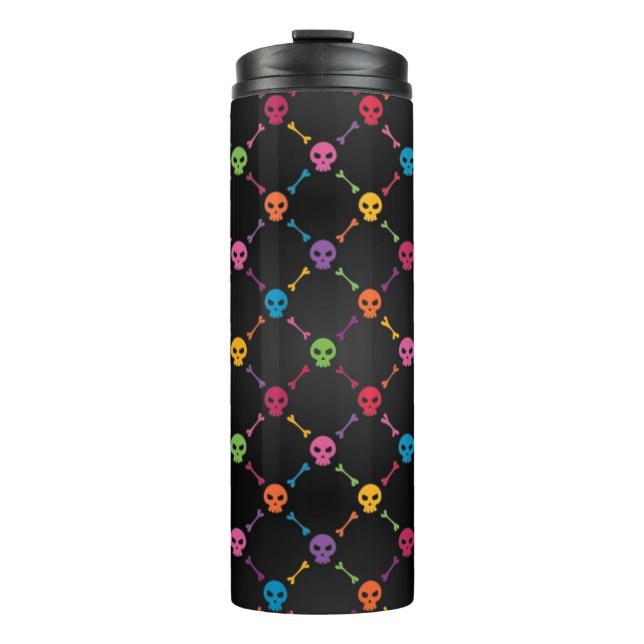 Bouteilles Isothermes Motif multicolore avec des crânes (Devant)