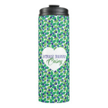 Motif Myrtilles Moderne Vert Bleu Personnaliser.
