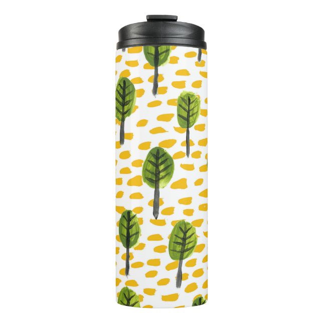 Bouteilles Isothermes Motif Naïve Green Black Tree (Devant)
