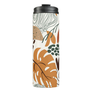 Bouteilles Isothermes Motif naturel abstrait et transparent sur fond bla