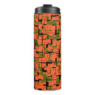 Bouteilles Isothermes Motif numérique Camo vert orange noir