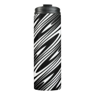 Bouteilles Isothermes motif organique ondulé noir et blanc sans couture
