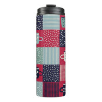 Motif, patchwork avec tasses dessinées à la main,