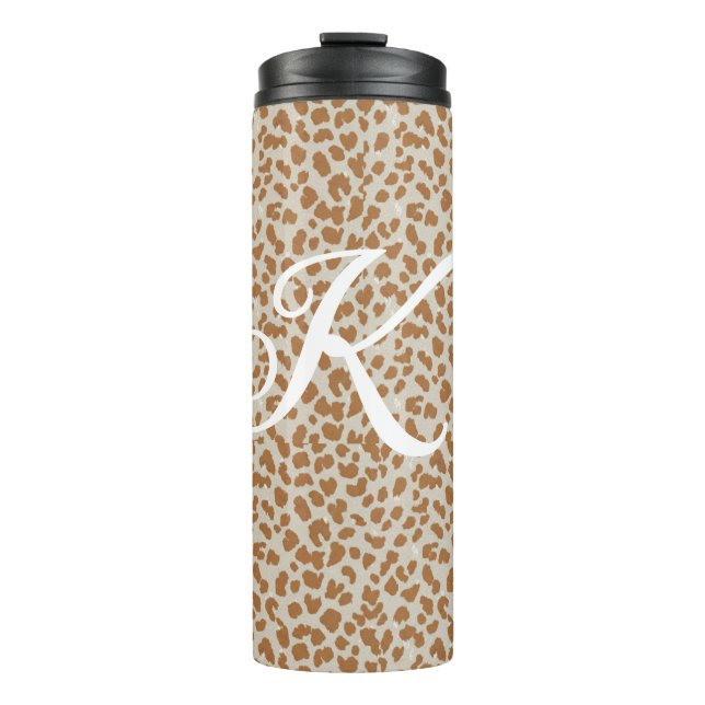 Bouteilles Isothermes Motif peau de panthère monogrammé nom lettrage mar (Devant)
